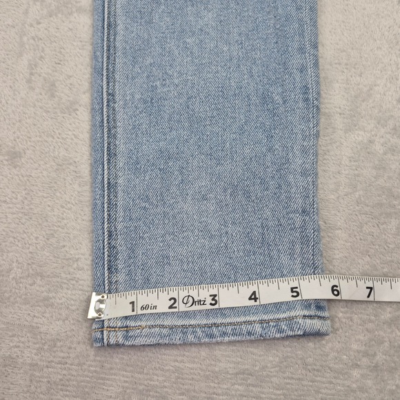 000 Short American Eagle Mom Straight Jeans Light Wash High Denim Women Petite - Picture 8 of 12